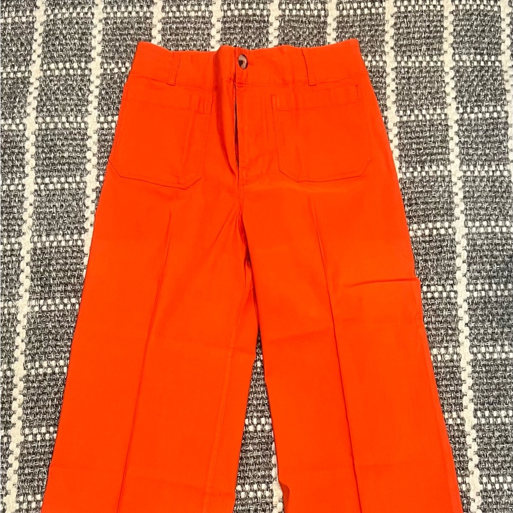 Anthropologie Maeve Vibrant Orange Pants